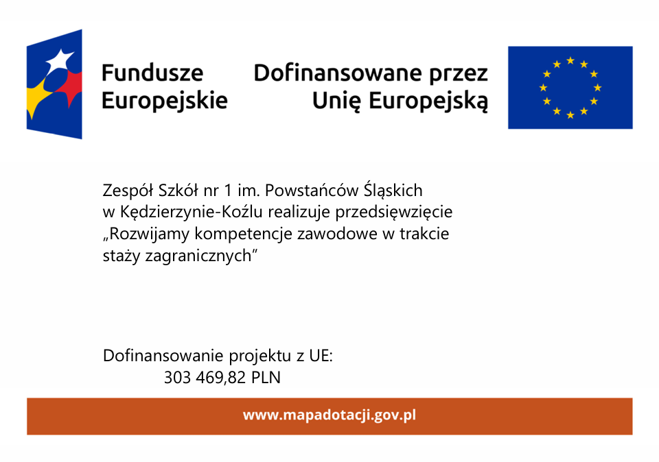 „Rozwijamy kompetencje zawodowe w trakcie staży zagranicznych” – projekt unijny