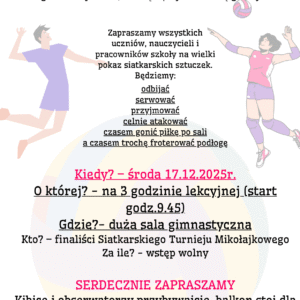 ZAJĘCIA OTWARTE -”SIATKARSKA JAZDA BEZ TRZYMANKI”