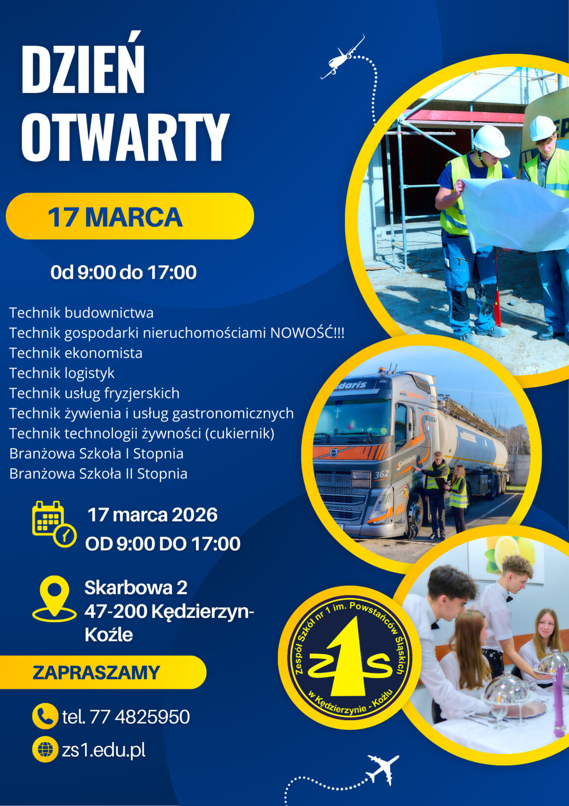 dzień1 Dzień Otwarty! 17 marca od 9:00 do 17:00 Odkryj swoją przyszłość w „Budowlance”!