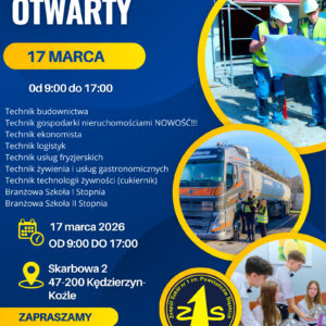 Dzień Otwarty! 17 marca od 9:00 do 17:00 Odkryj swoją przyszłość w „Budowlance”!